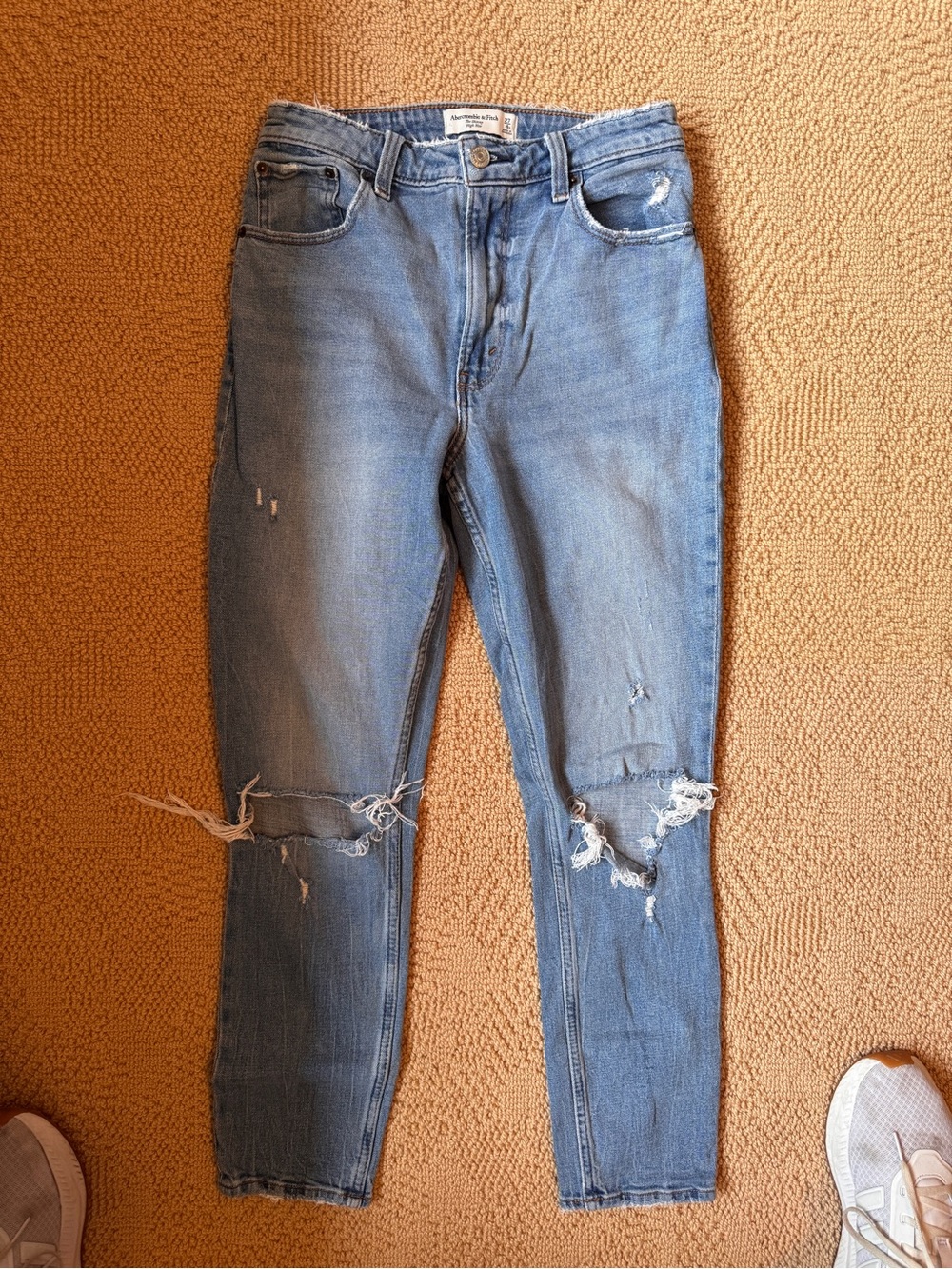 Abercrombie & Fitch Curve Love High Rise Skinny Distressed Ripped Jeans 27 R